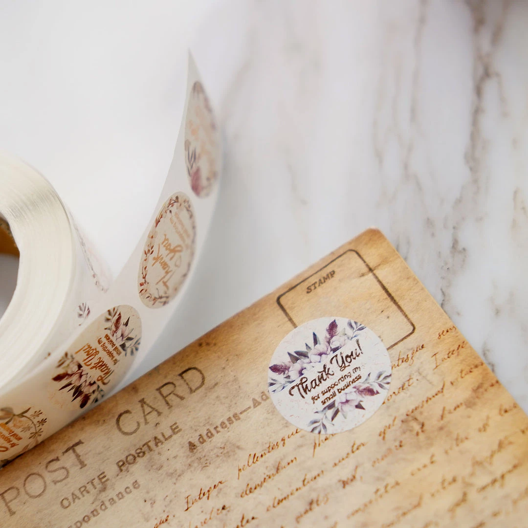 HIER_5150 Chargers & Centerpieces 500pcs | 1" Thank You For Supporting My Small Business Rose Gold Print & Floral Design Stickers Roll, Labels For DIY Envelope Seals - Round 13 HIER_5150 Chargers & Centerpieces 500pcs | 1" Thank You For Supporting My Small Business Rose Gold Print & Floral Design Stickers Roll, Labels For DIY Envelope Seals - Round