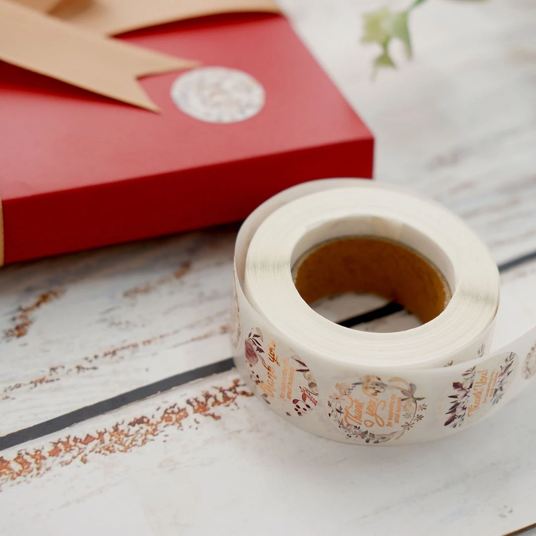 HIER_5150 Chargers & Centerpieces 500pcs | 1" Thank You For Supporting My Small Business Rose Gold Print & Floral Design Stickers Roll, Labels For DIY Envelope Seals - Round 16 HIER_5150 Chargers & Centerpieces 500pcs | 1" Thank You For Supporting My Small Business Rose Gold Print & Floral Design Stickers Roll, Labels For DIY Envelope Seals - Round