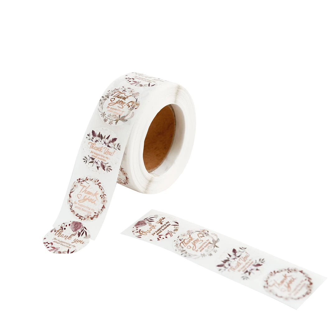 HIER_5150 Chargers & Centerpieces 500pcs | 1" Thank You For Supporting My Small Business Rose Gold Print & Floral Design Stickers Roll, Labels For DIY Envelope Seals - Round 22 HIER_5150 Chargers & Centerpieces 500pcs | 1" Thank You For Supporting My Small Business Rose Gold Print & Floral Design Stickers Roll, Labels For DIY Envelope Seals - Round
