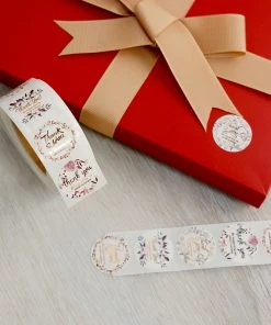 HIER_5150 Chargers & Centerpieces 500pcs | 1" Thank You For Supporting My Small Business Rose Gold Print & Floral Design Stickers Roll, Labels For DIY Envelope Seals - Round 32 HIER_5150 Chargers & Centerpieces 500pcs | 1