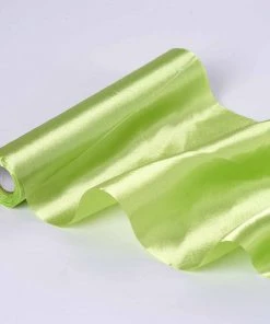 HIER_5220 Fabric Bolts & Bags 12" X 10 Yards Apple Green Satin Fabric Bolt, Wholesale Fabric For Sewing DIY Crafts