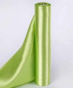 HIER_5220 Fabric Bolts & Bags 12" X 10 Yards Apple Green Satin Fabric Bolt, Wholesale Fabric For Sewing DIY Crafts