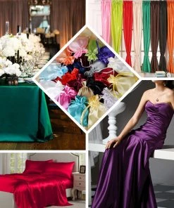 HIER_5220 12" X 10 Yards Fuchsia Satin Fabric Bolt, Wholesale Fabric For Sewing DIY Crafts 11 HIER_5220 12