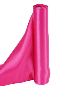 HIER_5220 12" X 10 Yards Fuchsia Satin Fabric Bolt, Wholesale Fabric For Sewing DIY Crafts