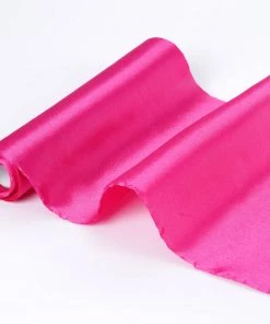 HIER_5220 12" X 10 Yards Fuchsia Satin Fabric Bolt, Wholesale Fabric For Sewing DIY Crafts