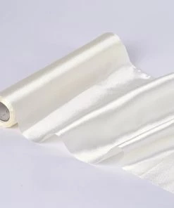 HIER_5220 12" X 10 Yards Ivory Satin Fabric Bolt, Wholesale Fabric For Sewing DIY Crafts Fabric Bolts & Bags
