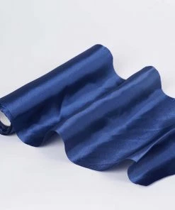 HIER_5220 Fabric Bolts & Bags 12" X 10 Yards Navy Blue Satin Fabric Bolt, Wholesale Fabric For Sewing DIY Crafts