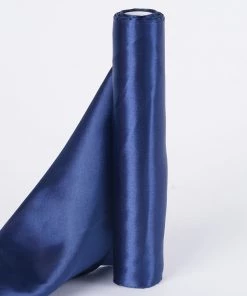 HIER_5220 Fabric Bolts & Bags 12" X 10 Yards Navy Blue Satin Fabric Bolt, Wholesale Fabric For Sewing DIY Crafts