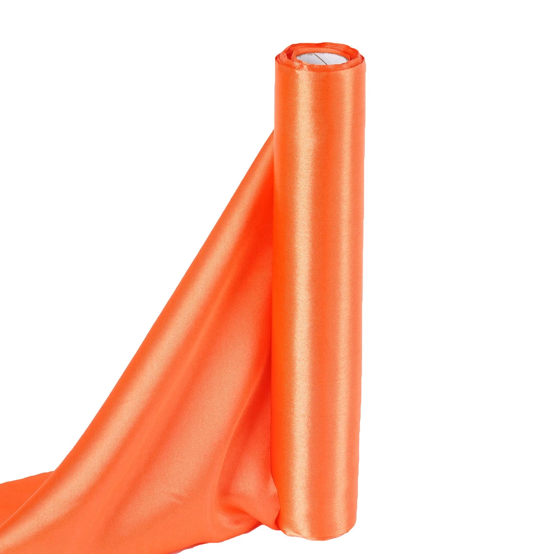HIER_5220 12" X 10 Yards Orange Satin Fabric Bolt, Wholesale Fabric For Sewing DIY Crafts Fabric Bolts & Bags 3 HIER_5220 12" X 10 Yards Orange Satin Fabric Bolt, Wholesale Fabric For Sewing DIY Crafts Fabric Bolts & Bags
