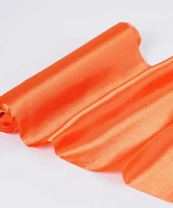 HIER_5220 12" X 10 Yards Orange Satin Fabric Bolt, Wholesale Fabric For Sewing DIY Crafts Fabric Bolts & Bags