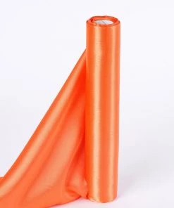 HIER_5220 12" X 10 Yards Orange Satin Fabric Bolt, Wholesale Fabric For Sewing DIY Crafts Fabric Bolts & Bags