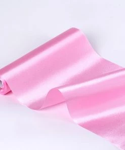 HIER_5220 12" X 10 Yards Pink Satin Fabric Bolt, Wholesale Fabric For Sewing DIY Crafts Fabric Bolts & Bags