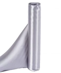 HIER_5220 12" X 10 Yards Silver Satin Fabric Bolt, Wholesale Fabric For Sewing DIY Crafts 10 HIER_5220 12