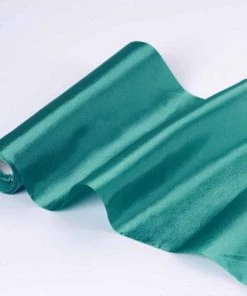 HIER_5220 12" X 10 Yards Turquoise Satin Fabric Bolt, Wholesale Fabric For Sewing DIY Crafts