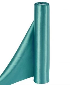 HIER_5220 12" X 10 Yards Turquoise Satin Fabric Bolt, Wholesale Fabric For Sewing DIY Crafts