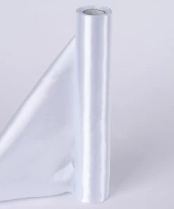 HIER_5220 12" X 10 Yards White Satin Fabric Bolt, Wholesale Fabric For Sewing DIY Crafts