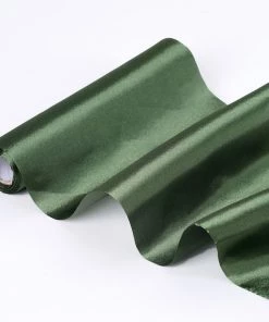HIER_5220 Fabric Bolts & Bags 12" X 10 Yards Olive Green Satin Fabric Bolt, Wholesale Fabric For Sewing DIY Crafts