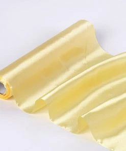 HIER_5220 Fabric Bolts & Bags 12" X 10 Yards Yellow Satin Fabric Bolt, Wholesale Fabric For Sewing DIY Crafts