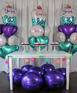 HIER_3213 2 Pack | 14" 4D Metallic Gold Sphere Mylar Foil Helium Or Air Balloons 29 HIER_3213 2 Pack | 14