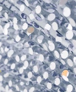 HIER_5210 Theme Décor 54" X 4Yards | Dusty Blue Payette Sequin Fabric Roll With Mesh Fabric Base 23 HIER_5210 Theme Décor 54