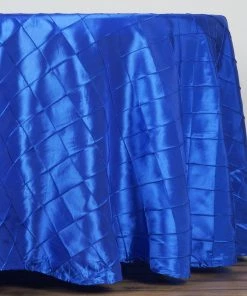 HIER_2250 Theme Décor 108" Royal Blue Round Pintuck Tablecloth