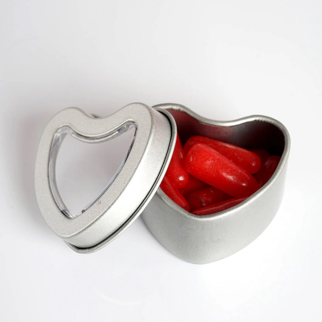 HIER_5320 10 Pack | Silver Heart Shaped Window Tin Favor Boxes Tabletop Decor 11 HIER_5320 10 Pack | Silver Heart Shaped Window Tin Favor Boxes Tabletop Decor