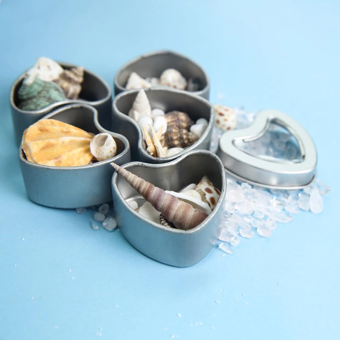 HIER_5320 10 Pack | Silver Heart Shaped Window Tin Favor Boxes Tabletop Decor 17 HIER_5320 10 Pack | Silver Heart Shaped Window Tin Favor Boxes Tabletop Decor