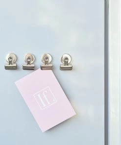 HIER_5170 Theme Décor 4 Pack | 7.5oz Capacity Stainless Steel Heavy Duty Magnet Clips, Silver Refrigerator Bulldog Clips