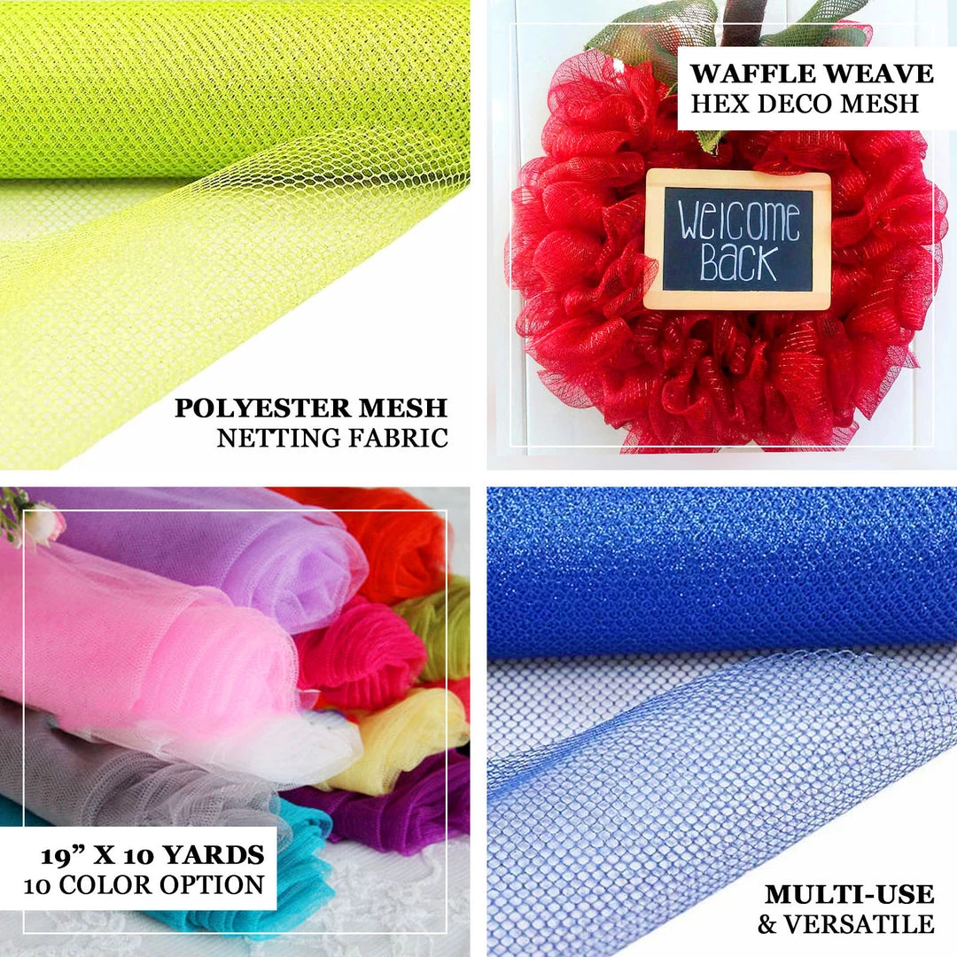 HIER_5220 19"x 10 Yards | Pink | Polyester Hex Deco Mesh Rolls | Mesh Netting Fabric | Waffle Weave Fabric By The Yard 4 HIER_5220 19"x 10 Yards | Pink | Polyester Hex Deco Mesh Rolls | Mesh Netting Fabric | Waffle Weave Fabric By The Yard