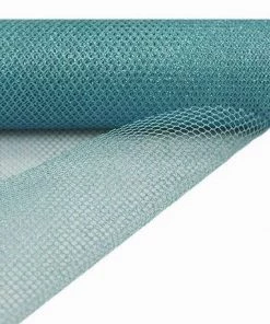 HIER_5220 19"x 10 Yards | Turquoise | Polyester Hex Deco Mesh Rolls | Mesh Netting Fabric | Waffle Weave Fabric By The Yard