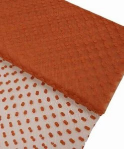 HIER_5210 Fabric Bolts & Bags 60"x 10 Yards Orange Polka Dot Tulle Fabric Bolt