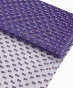 HIER_5210 60" | 10 Yards Purple Tulle Polka Dot Fabric Bolt