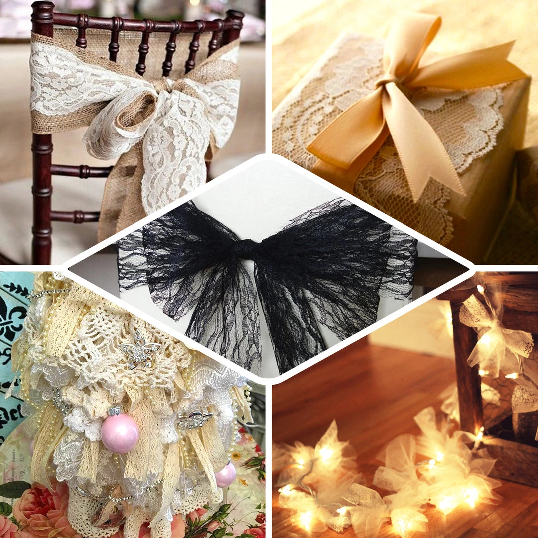 HIER_5220 5" X 10 Yards White Lace Pattern Tulle Fabric Rolls Fabric Bolts & Bags 2 HIER_5220 5" X 10 Yards White Lace Pattern Tulle Fabric Rolls Fabric Bolts & Bags