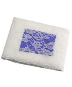 HIER_5220 5" X 10 Yards Ivory Lace Pattern Tulle Fabric Rolls 15 HIER_5220 5