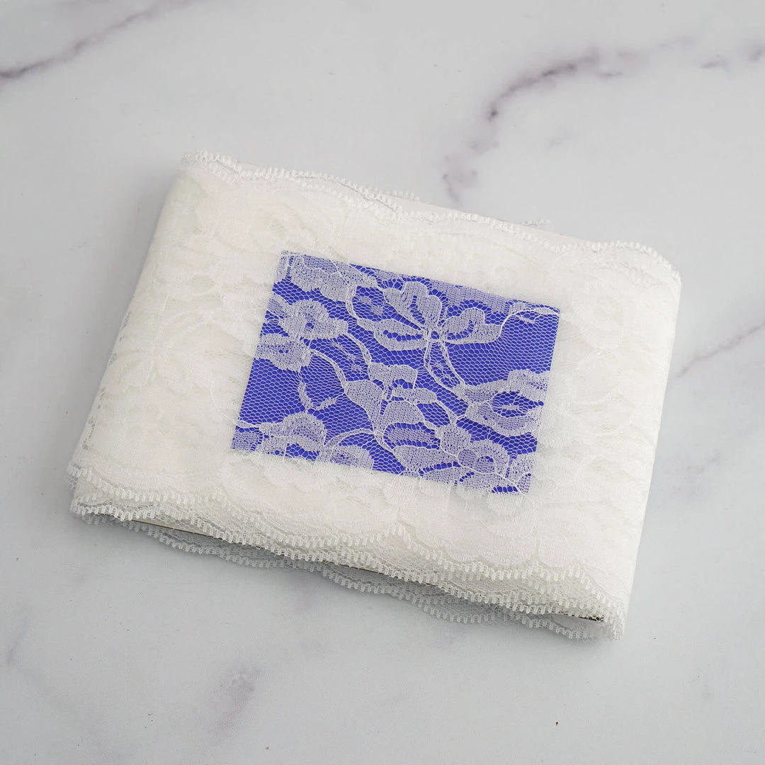 HIER_5220 5" X 10 Yards Ivory Lace Pattern Tulle Fabric Rolls 5 HIER_5220 5" X 10 Yards Ivory Lace Pattern Tulle Fabric Rolls