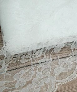 HIER_5220 5" X 10 Yards Ivory Lace Pattern Tulle Fabric Rolls 17 HIER_5220 5