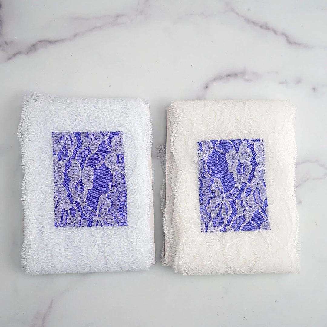 HIER_5220 5" X 10 Yards Ivory Lace Pattern Tulle Fabric Rolls 6 HIER_5220 5" X 10 Yards Ivory Lace Pattern Tulle Fabric Rolls