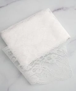 HIER_5220 5" X 10 Yards Ivory Lace Pattern Tulle Fabric Rolls 16 HIER_5220 5