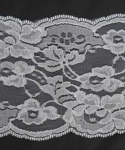 HIER_5220 5" X 10 Yards White Lace Pattern Tulle Fabric Rolls Fabric Bolts & Bags 10 HIER_5220 5
