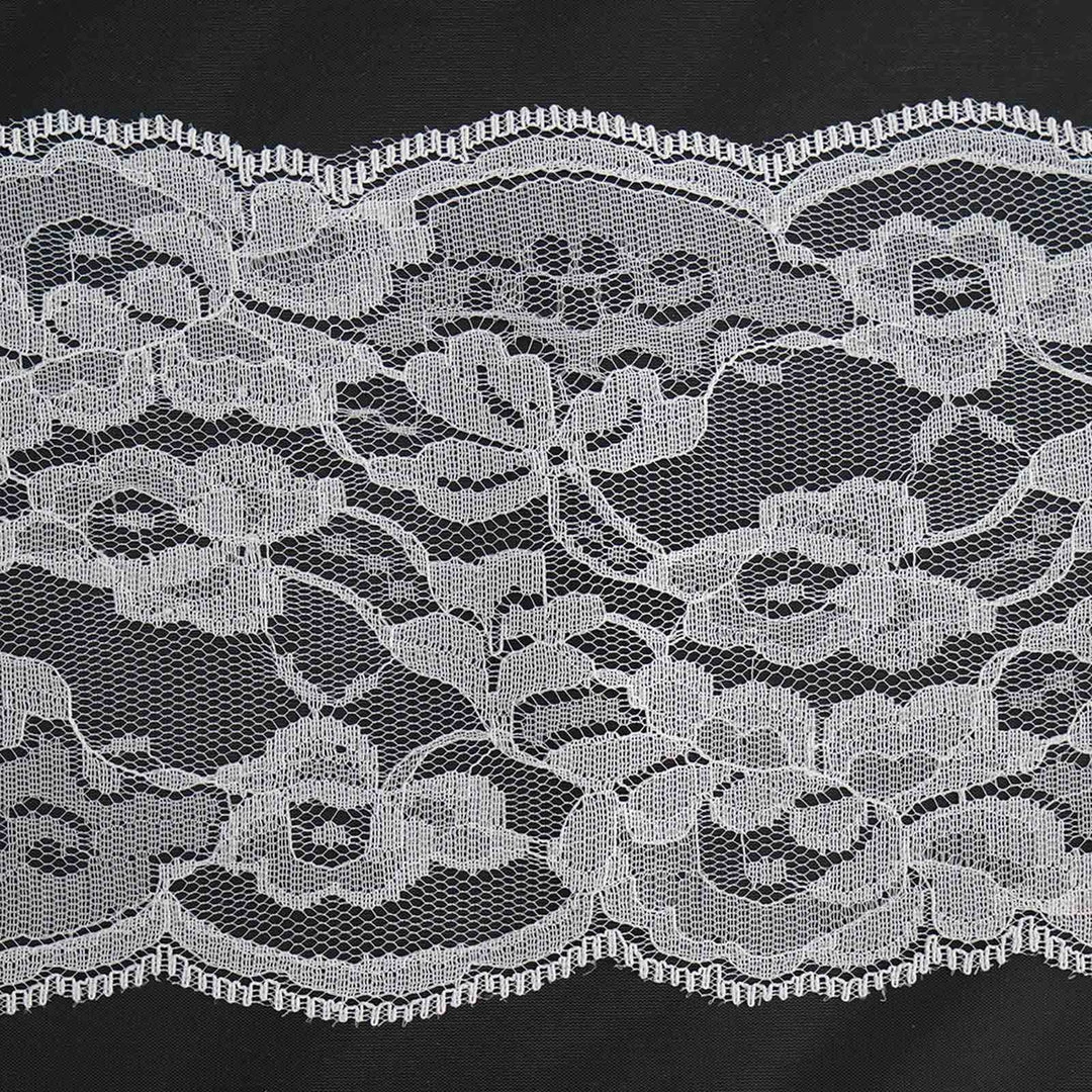 HIER_5220 5" X 10 Yards White Lace Pattern Tulle Fabric Rolls Fabric Bolts & Bags 3 HIER_5220 5" X 10 Yards White Lace Pattern Tulle Fabric Rolls Fabric Bolts & Bags