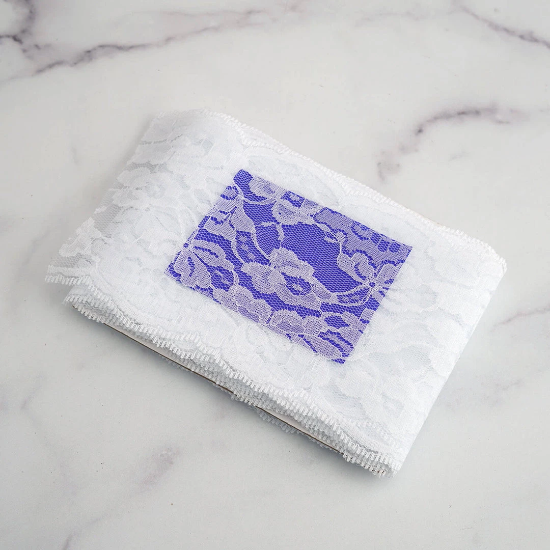 HIER_5220 5" X 10 Yards White Lace Pattern Tulle Fabric Rolls Fabric Bolts & Bags 7 HIER_5220 5" X 10 Yards White Lace Pattern Tulle Fabric Rolls Fabric Bolts & Bags