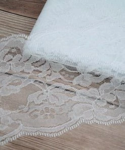 HIER_5220 5" X 10 Yards White Lace Pattern Tulle Fabric Rolls Fabric Bolts & Bags 15 HIER_5220 5