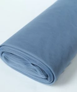 HIER_5210 Fabric Bolts & Bags 108"x50 Yards Dusty Blue Tulle Fabric Bolt, DIY Craft Fabric Roll