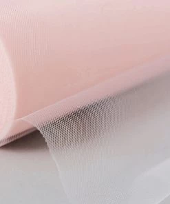 HIER_5220 12"x100 Yards Blush/Rose Gold Tulle Fabric Bolt, Sheer Fabric Spool Roll For Crafts Fabric Bolts & Bags