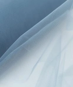 HIER_5220 12"x100 Yards Dusty Blue Tulle Fabric Bolt, Sheer Fabric Spool Roll For Crafts