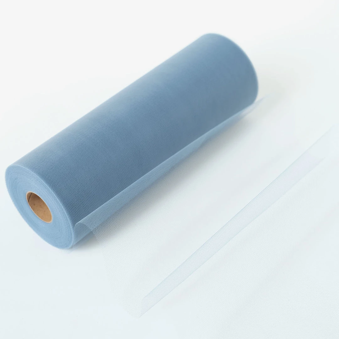 HIER_5220 12"x100 Yards Dusty Blue Tulle Fabric Bolt, Sheer Fabric Spool Roll For Crafts 7 HIER_5220 12"x100 Yards Dusty Blue Tulle Fabric Bolt, Sheer Fabric Spool Roll For Crafts