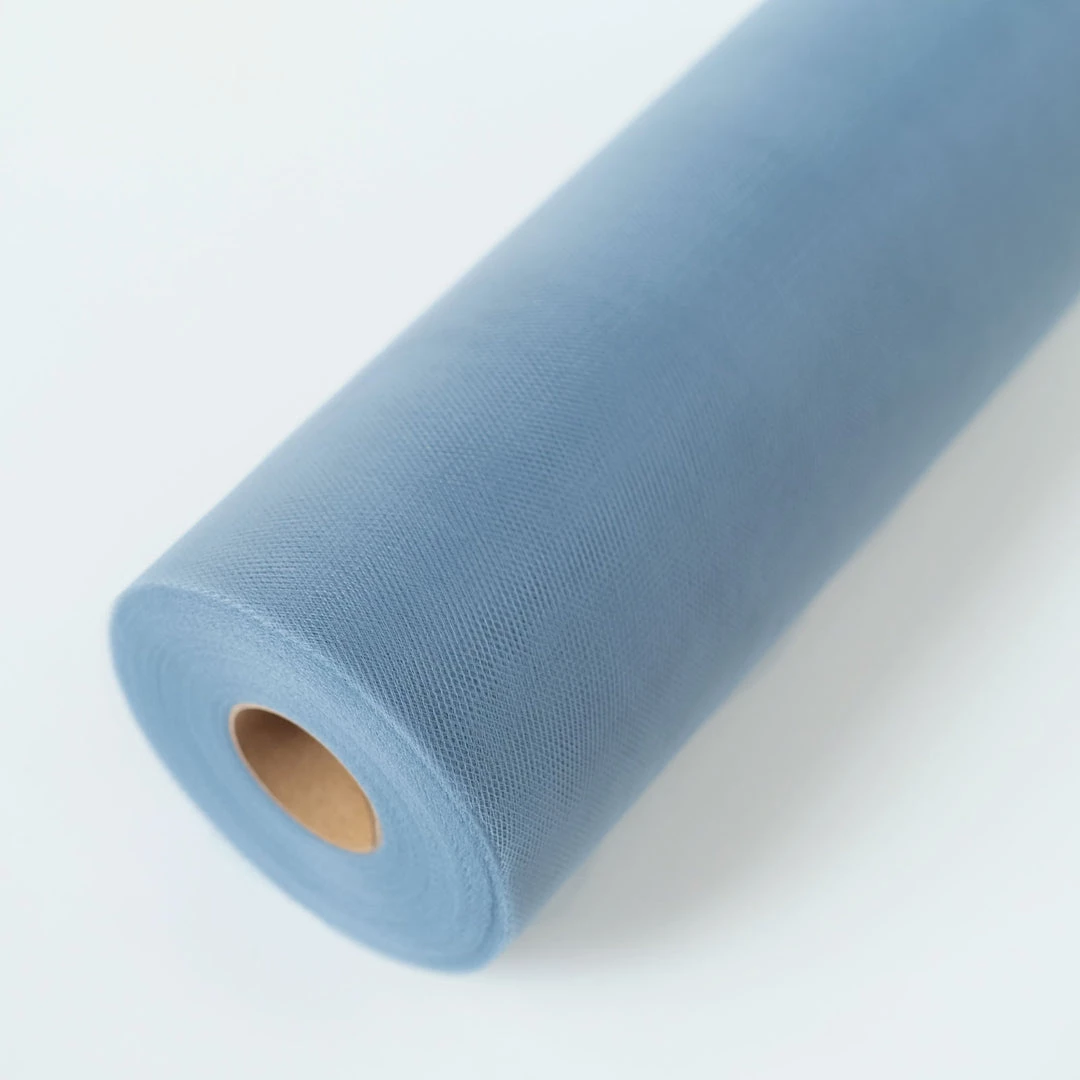 HIER_5220 12"x100 Yards Dusty Blue Tulle Fabric Bolt, Sheer Fabric Spool Roll For Crafts 1 HIER_5220 12"x100 Yards Dusty Blue Tulle Fabric Bolt, Sheer Fabric Spool Roll For Crafts