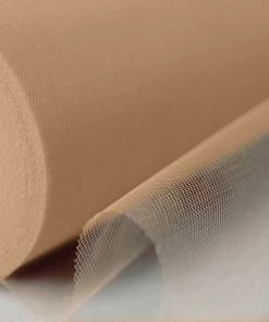HIER_5220 12"x100 Yards Natural Tulle Fabric Bolt, Sheer Fabric Spool Roll For Crafts Theme Décor