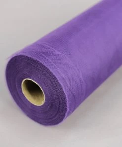 HIER_5220 12"x100 Yards Purple Tulle Fabric Bolt, Sheer Fabric Spool Roll For Crafts 21 HIER_5220 12