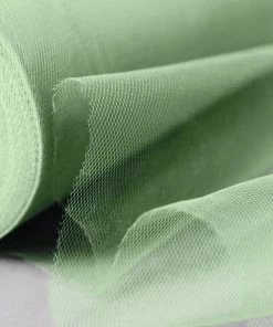 HIER_5220 12"x100 Yards Sage Green Tulle Fabric Bolt, Sheer Fabric Spool Roll For Crafts Fabric Bolts & Bags